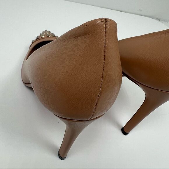 Gucci Gucci Beige Leather Studded Coline Pumps Size 38 - Picture 5 of 13